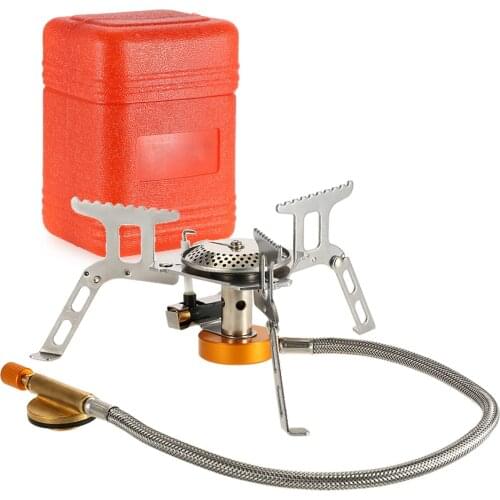 Camping Gas Stove Portable Outdoor Stove Cooking Folding Gas Stove Foldable Split Burner Stainless Steel Hiking Picnic Cooking