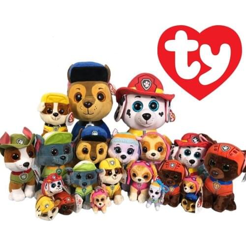 Ty Beanie Animals Dog Plush Toy Skye Rocky Chase Marshall Everest Zuma Rubber Tracker 15cm
