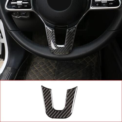 Car Interior Carbon Fiber Steering Wheel U-Shaped Patch Frame Cover Trim Accessories For Mercedes Benz B GLB Class W247 X247