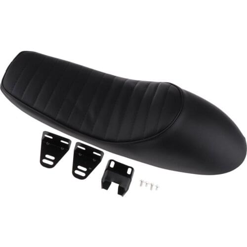 Stain-Resistant Water-Resistant Black Retro Vintage Cafe Racer Seat Flat Brat Hump Saddle