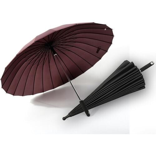 High Quality Long Handle Umbrella 24 Fibregress Ribs Golf Umbrella Ultral Light Weight Durable Big Зонт Windproof &Waterproof Um