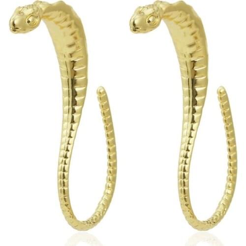 2021 New Trend Exaggerate Big Snake Hoop Earrings Brincos Charm Party Round Loop Earrings for Women Fashion Jewelry