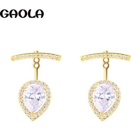 GAOLA Heart Shape Elegant Sexy Women Cubic Zirconia Stud Earrings For Women Girls GLE7010Y