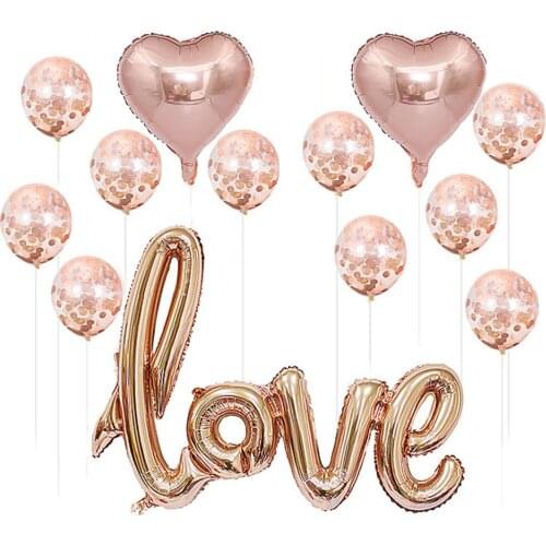 1 Set Love Letter Balloons Engaged Wedding Anniversary Valentines Day Happy Birthday Party Decoration Photo Props