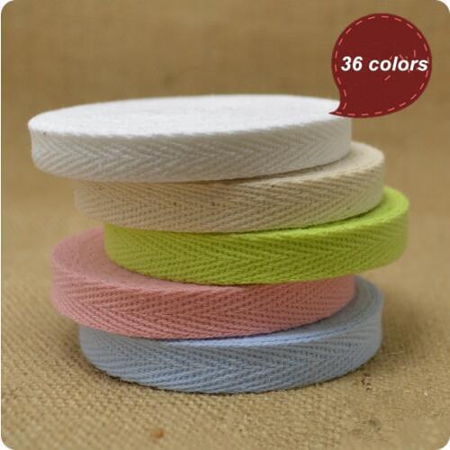 100yards/lot 3/8'' 10mm color herringbone/ twill cotton tape/Cotton webbing/Bias binding tape Free Shipping