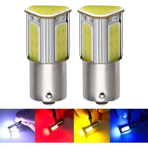 2Pcs 1156 LED P21W BA15S 4 COB Car Turn Signal Light Tail Brake Bulb 12V 1157 BAY15D P21/5W Auto Parking Backup Reverse Bulb 12v