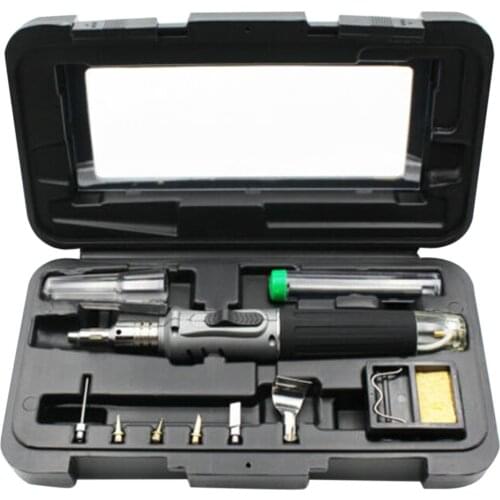 HS-1115K Gases Soldering Iron Tools 10 in 1 Gas Soldering Iron Self-igniting Cordless Welding Pen Blow Torch Kit