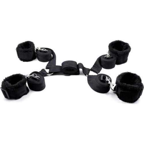 Big Plush Bed Straps Bondage Handcuffs Sexy Handcuffs Women Toys Straps On The Bed