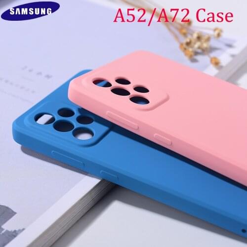 Samsung Galaxy A52 A72 Case High Quality Silky Silicone Cover A 52 A 72 5G Soft Touch Camera Protective Phone Shells With Logo
