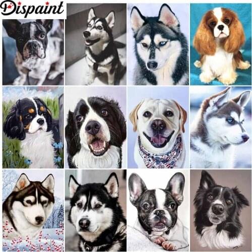Dispaint Diamond Painting Full Square/Round Diamond "Pet dog animal" Pattern Embroidery Cross Stitch 5D Rhinestone Painting