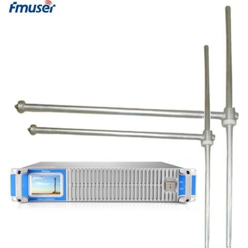 FMUSER FSN-1000T 1000W 1KW Touch Screen FM Radio Transmitter Broadcast+2 Bay FU-DV1 Antenna+30m 1/2" Cable For FM Radio Station