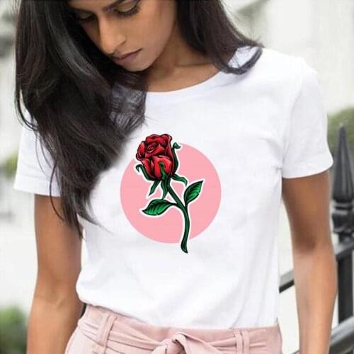 Fashion Floral Print T Shirt Women Tops Summer Short Sleeve Hipster Harajuku Shirt Tee Shirt Femme Casual T-shirt Camiseta Mujer
