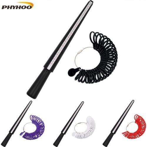 Plastic Ring Sizer Gauge Set Ring Mandrel Measuring Stick 0-13 US Size UK Finger Sizing Loop Ring Tools