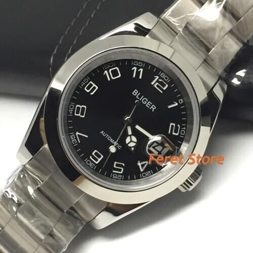 BLIGER 2020 new 39mm top Stainless steel Polished Men Wristwatch Sapphire Glass MIYOTA Automaton movement mens watch