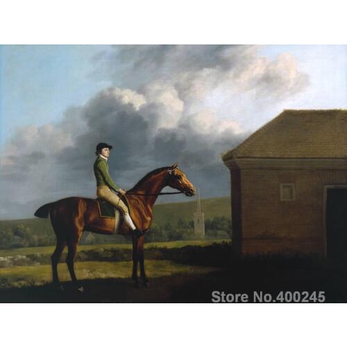 Landscapes Painting oil on Canvas by George Stubbs Otho with John Larkin up horses arts for living room decor Handmade