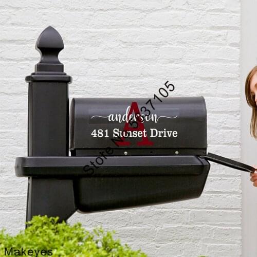 Makeyes Mailbox Custom Address Stickers House Mailboxes Decals Personalized Name Street Number Vinyl Decoration Art Design Q857