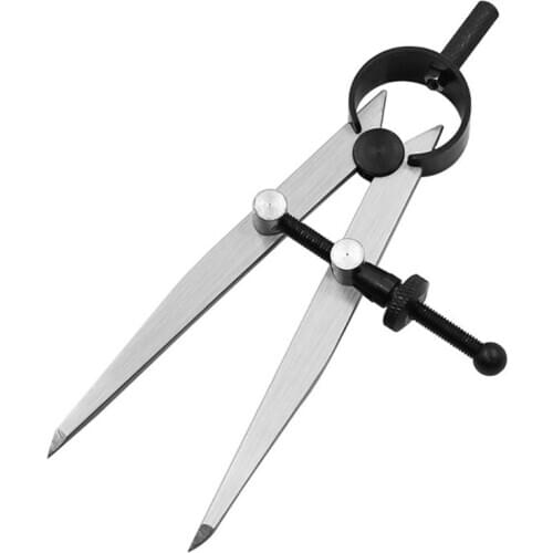 Adjustable Leather Compass Lockable Carbon Steel Divider Wing Creaser DIY Leathercraft Rotating Line Scribing Gauge Caliper Tool