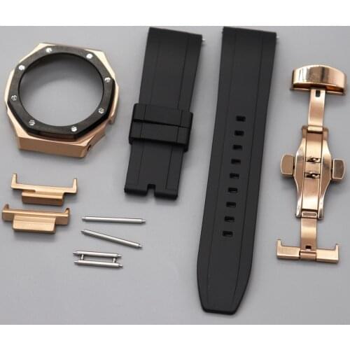 Rubber Sport Strap Stainless Steel Bezel for Casio G-SHOCK GA-2100 GA2110 Men Replacement Watch Band Metal Frame Protective Case