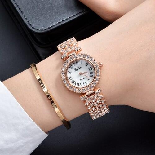 Luxury Diamonds Ladies Dress Watch Roman Numerals Vintage Women Watches Stainless Steel Quartz Watch Montre Femme Reloj Mujer