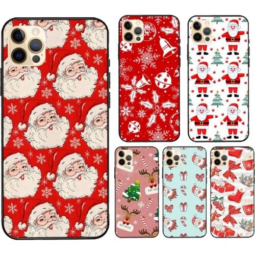 Christmas Santas Deer Collage For iPhone 12 Pro Max mini Case For iPhone 11 Pro Max XS X SE 2020 7 8 Plus XR Cover