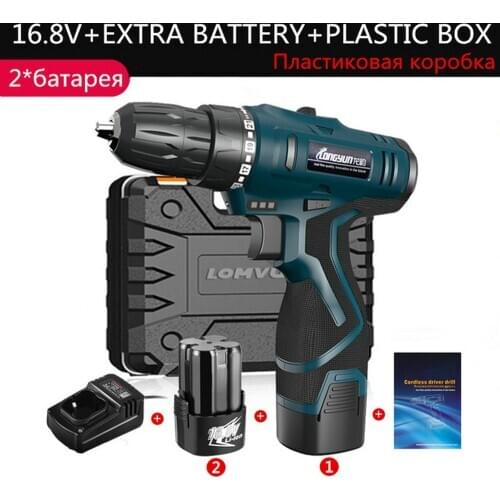 Longyun 16.8V lithium-ion Battery Cordless screwdriver Electric drill hole electrical Screwdriver hand driver Wrench power tools