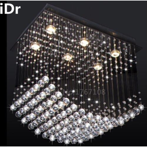 Contemporary LED rectangle High-grade light lamp restaurant lights bedroom crystal chandelier high quality L600xW400xH550mm