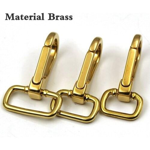 15-25mm Solid Brass Snap Hook Swivel Eye Ring Trigger Clasps Clip For Leather Craft Bag Strap Belt Pet Collar Diy Accessories
