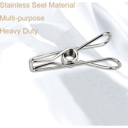 100pcs 6cm stainless steel Beach Towel Clip Clothes Pegs Clothes Pins For Coat Pants Laundry Drying pegs Washing Towel Holder