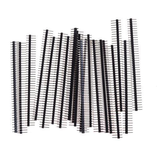 20pcs 10 pairs 40 Pin 1x40 Single Row Male and Female 2.54 Breakable Pin Header PCB JST Connector Strip for Arduino Black