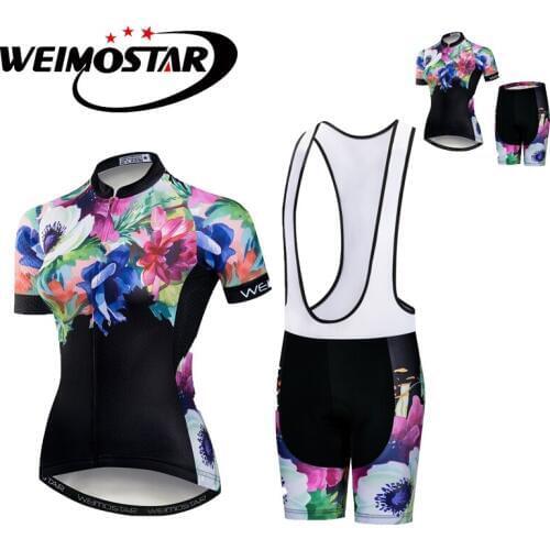 2018 Cool women Cycling Jersey sets Cycling Wear Short sleeve Girls Bicycle Bike Jersey Cycling Clothing Brethable Sport wear