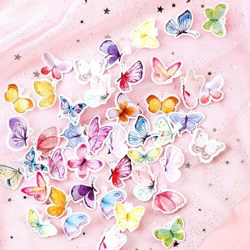 46pcs/box Self-adhesive Butterfly Garden Label Stickers Decorative Stationery Stickers Scrapbooking Diy Diary Album Stick Label