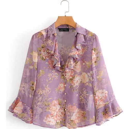 AIBODUO Womens Chiffon Shirts