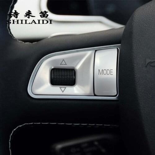 Car styling steering wheel switch buttons Trim Frame Covers stickers For Audi A4 B5 B6 B7 S4 A5 S5 RS4 RS5 Interior Accessories