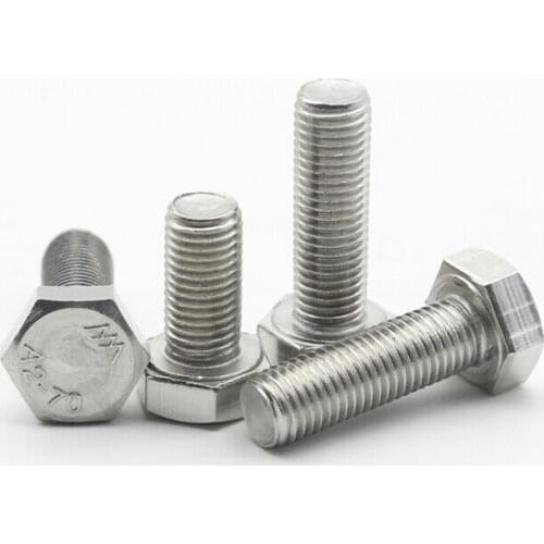 M7 Hexagon Head Bolts 304 Stainless Steel Hex Head Screws Pitch 1.0