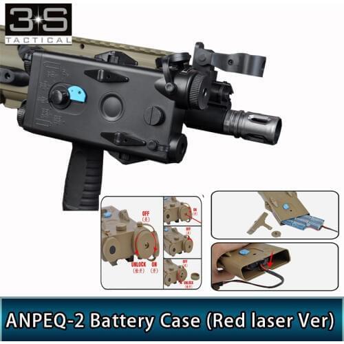 Tactical Airsoft AN PEQ-2 Battery Case Box Red Laser Ver For 20mm Picatinny Rail