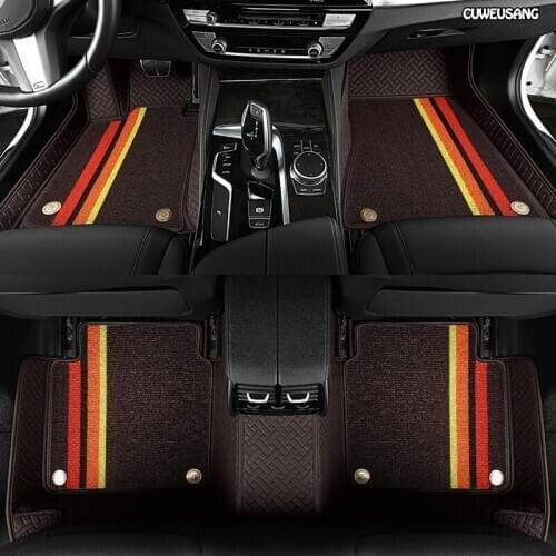 CUWEUSANG Custom Custom leather car floor mats for Chrysler 300c Grand Voager Sebring PT Cruiser auto foot mats