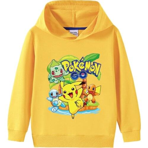 Pikachu Children 3D Hooded Sweatshirt Boys Girls Cartoon Autumn Winter Print Clothing Autumn Sweat Shirt Fashion Anime Sweater
