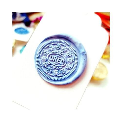 Stamp head of Oreo Biscuits dessert Retro Wood Stamp Sealing Wax Seal Stamp Wedding Decorative sealing Stamp wax seals