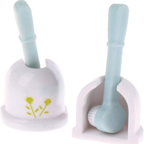 Hot sale 1Set 1:12 Dollhouse Miniature Bathroom Toilet Brush Model Doll House Accessories