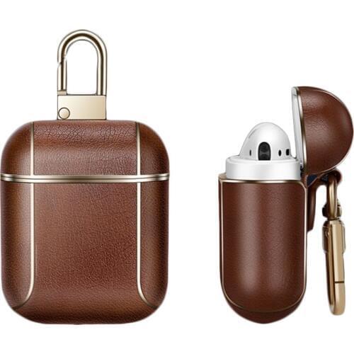 Customized PU Leather Protective Case For Air Pod Cover Holder For Apple Airpods 1 2 Earphone Leather Case