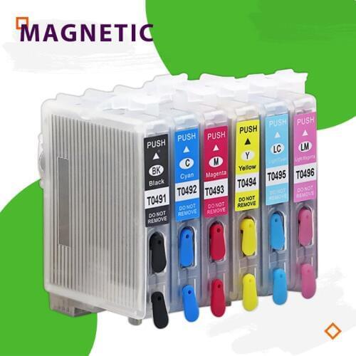 Ink Cartridges refillable T0491-T0496 For Epson Stylus Photo R210 R230 R310 R350 RX510 RX630 RX650 Printers ink For Epson