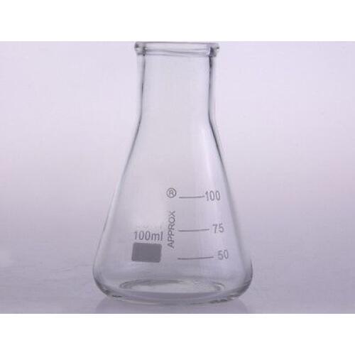 100ml Wide Neck Borosilicate Glass Conical Erlenmeyer Flask For Chemistry Laboratory