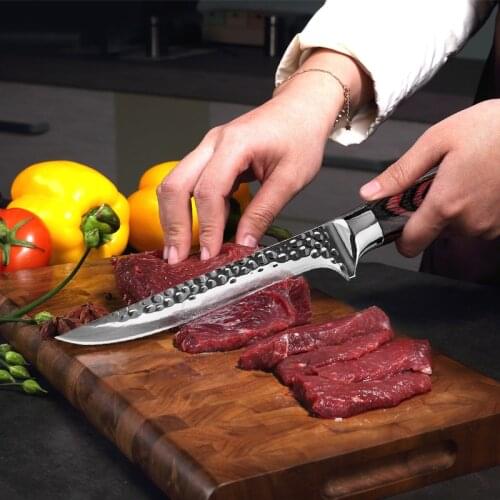 6" Inch Forged Butcher Boning Knife High Quality Stainless Steel Kitchen Chef Knife for Bone Meat Fish Fruit Vegetables Cooking