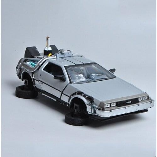 Cool 1:24 Die Cast Movie Car Models Back to Future 2 Time Machine Collection Simulation Sports Car Toys for Children