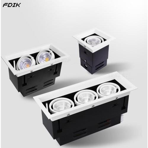 Dimmable Square Recessed COB LED Downlights 10W 20W 30W LED Ceiling Spot Lights AC85-265V LED Ceiling Lamps Indoor Lighting