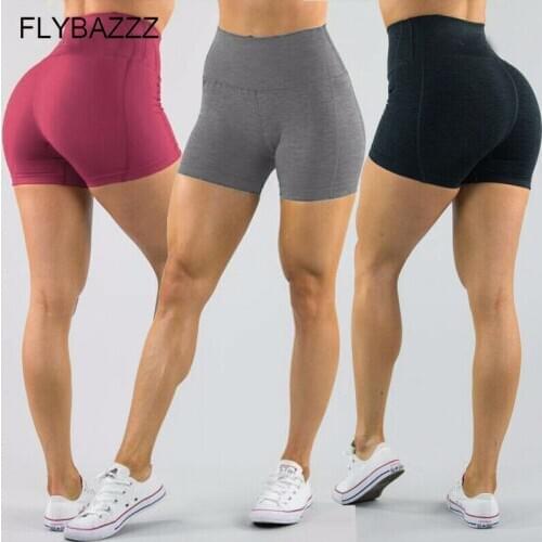 Summer Womens High Waist Yoga Shorts Workout Running Fitness Leggings Female Elastic Sports Short Gym Yoga Leggings With Pocket