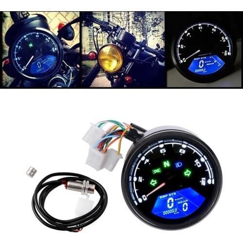 Motorcycle Panel Speedometer Night Vision Dial Odometer LED Multi-function Digital Indicator Tachometer Fuel Meter