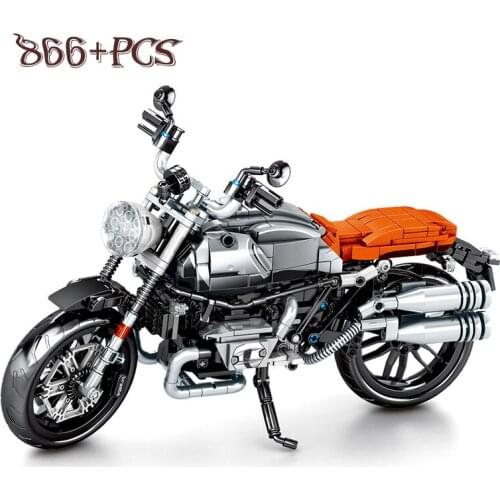 2021 technology series chain function motorcycle model small particles boy gift assembled building block toy