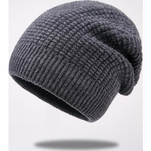 Fashion Hat Men And Women Autumn And Winter Wool Warm Leisure Ear Protection Baotou Pullover Wool Knitted Hat Solid Color M9261
