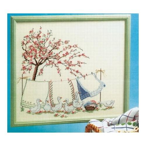 Ducks Cartoon Animals Counted cross stitch kit 14ct 11ct printed fabric embroidery DIY needlework High Quality Fishxx